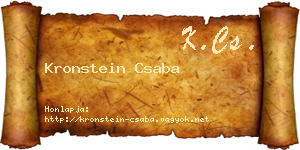 Kronstein Csaba névjegykártya